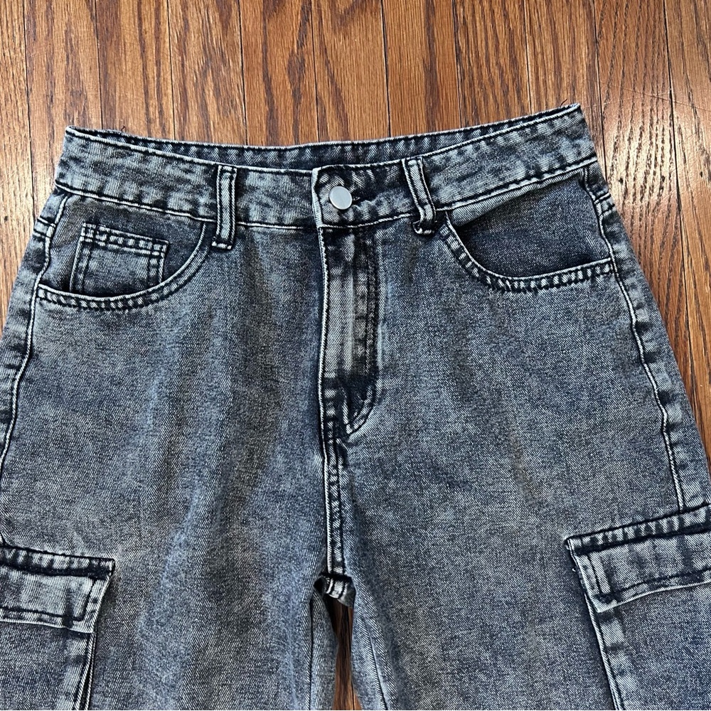 Wide leg Gray Cargo Jeans for Women - size M - Picture 4 of 6